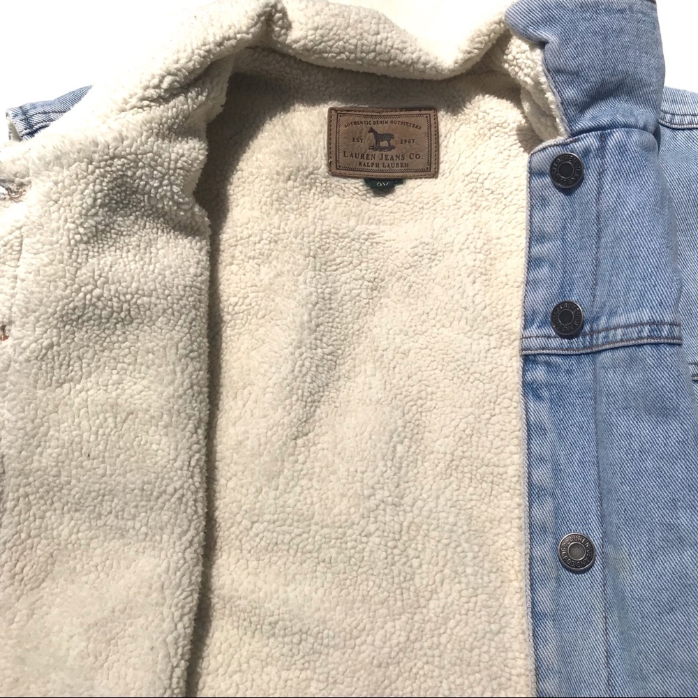Ralph Lauren Vintage Denim Sherpa Fleece Vest - Picture 7 of 8